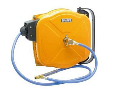 Пневмошланг в закрытом барабане 8x12 мм 10 м, штуцера с 1/4'' Sumake HR041210