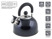 Чайник со свистком, нержавеющая сталь, 2.5 л, серия Holiday, синий металлик, Perfecto Linea 52-121516