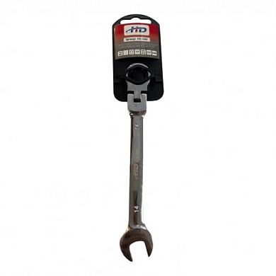 Ключ комбинированный рожково-накидной с трещоткой шарнирный 14 мм CrV H-D HD-1680