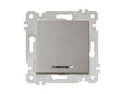 Выключатель 1-клав., с подсветкой, скрытый, без рамки, винт. зажим, титан, RITA, 10 A, 250 V, IP 20, Mutlusan 22004150283