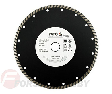 Круг алмазный 230x22,2 мм турбо Yato YT-6025