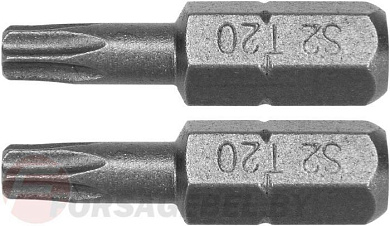 Бита Torx T20x25 мм., 1/4'', 2 шт. AISI S2 Yato YT-77904