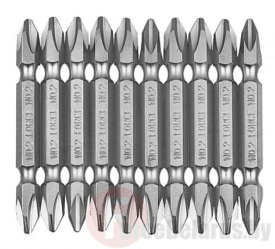 Наборы двухсторонних бит PH.2, L45 мм 10 пр. 1/4'' Force 2101