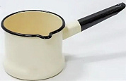 Ковш эмалированный без крышки 1 л, слоновый цвет без декора Керченский металлургический завод 90104-072СК