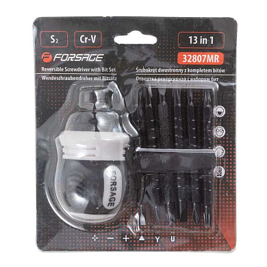 Отвертка реверсивная в комплекте с битами Forsage F-32807MR