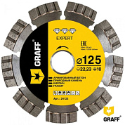 Алмазный диск по армированному бетону и камню 230x10х22,23 мм серия Expert GRAFF 24230