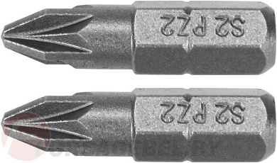 Бита крестовая PZ2x25 мм., 1/4'', 2 шт. AISI S2 Yato YT-77881