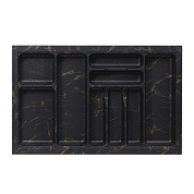 Лоток для столовых приборов 800 MARBLE 735*485, черно-золотой мрамор AKS 125453