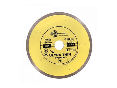 Алмазный круг 180х25,4 мм по керамике сплошн.ультратонкий Hot Press, 1.7 мм Trio-Diamond UTW504