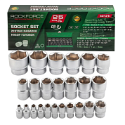 Набор дюймовых головок 1/4''&1/2'' 25 пр RockForce RF-50121I