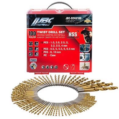 Набор сверл по металлу 1-10 мм 100 пр JBC JBC-924U100