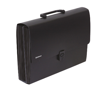 Портфель на 26 делений, пластик, 26, черный