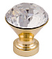 Ручка меб. кнопка мет. Crystal Palace B 25мм, золото+кристал AKS 12079