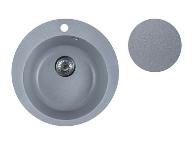 Мойка кухонная из искусственного камня POINT серебро 495х495 мм, AV Engineering AVE495495SLA