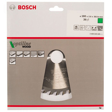 Пильный диск Optiline Wood 180х30/20 мм Z36 BOSCH 2608640609