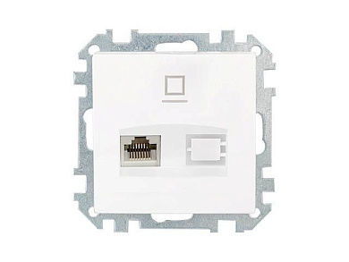 Розетка 1-ая компьютерная (скрытая) белая, Стиль, Bylectrica РК18-007