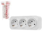 Розетка 3-ая, открытая, с/з белая, Bailly, 806007 LEIDEN ELECTRIC 806007