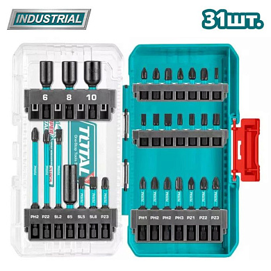 Набор ударных бит SL, PH, PZ, Torx 31 пр TOTAL TACSDL11306