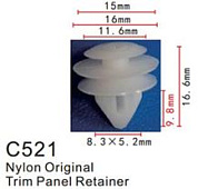 Клипса для крепления внутренней обшивки а/м универсальная пластиковая, 100 шт Forsage C0521(universal)