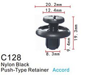 Клипса для крепления внутренней обшивки а/м Хендай/ Хонда пластиковая, 100 шт Forsage C0128(Hyundai/Honda)