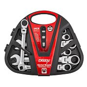 Набор ключей трещоточных с шарниром 8-19 мм, 7 пр. DISEN DSD1515F