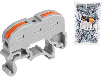 Клемма соединительная проходная СК-221D, 2.5 мм2, 50 шт Юпитер JP7201-12