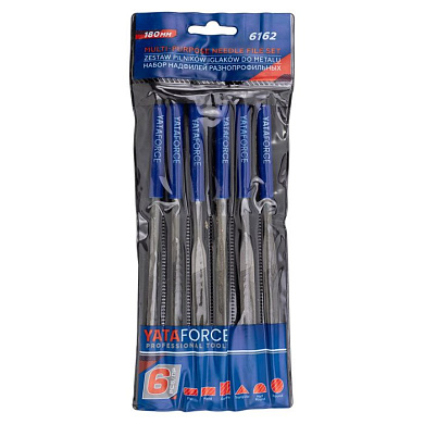 Набор надфилей разнопрофильных 180 мм, 6 пр. YATAFORCE YF-6162
