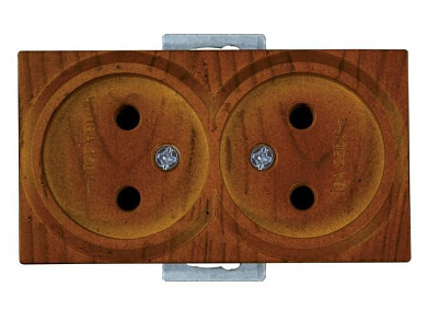 Розетка 2-ая, скрытая, б/з, орех, RITA, 16 A, 250 V, IP 20, Mutlusan 22002030257