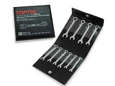 Набор ключей комбиниррованных миниатюрн. дюйм. 10 пр. Toptul GBBA1001