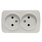 Минск Розетка 2-местная ОП 10А без заземления белая EKF Basic EGR10-102-10