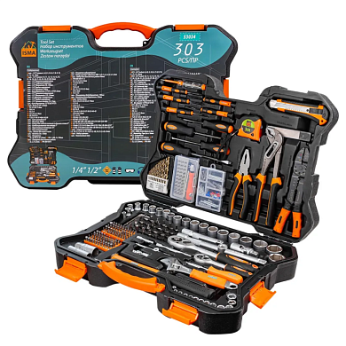 Набор инструмента 303 пр 1/4''&1/2'' 6-гр ISMA ISMA-53034