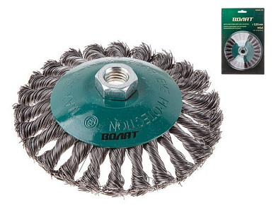 Щетка дисковая ''косичка'' 125 мм./M14 Волат 81060-125