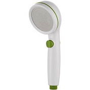 Душевая лейка разборная 1 режим, "ручной душ" с кнопкой "старт-стоп", пластик, белый + салатовый Ledeme L17P