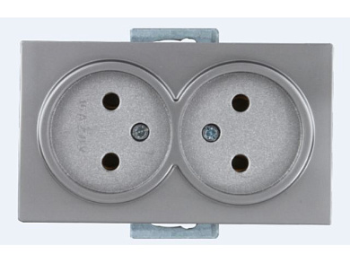 Розетка 2-ая, скрытая, б/з серебро, DARIA, 10 A, 250 V, IP 20 Mutlusan 2100 203 0282