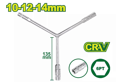 Ключ торцевой Y-образный 10-12-14 мм DYLLU DTTH2102