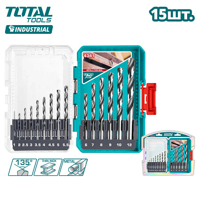 Набор сверл по металлу TOTAL TACSDL51506 15 шт