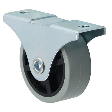 Ролик меб. d40 h43 прямоходящий с рез.ободом, серый AKS 45925