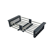 Коландер для мойки раздвижной, нержавеющая сталь, 322-479*227мм, черный AKS 106705