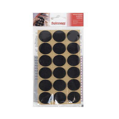 Подкладка самоприлипающая фетровая d25мм (1лист-18шт) черная FOLMAG 110809