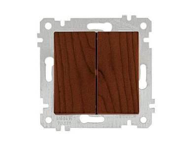 Выключатель 2-клав., скрытый, без рамки, пруж. зажим, орех, RITA, 10 A, 250 V, IP 20, Mutlusan 22004020157