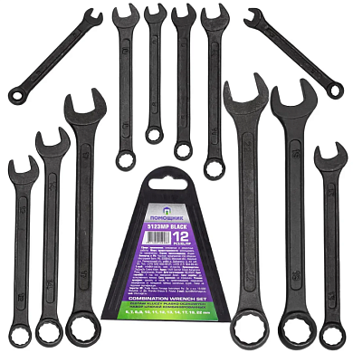 Набор ключей комбинированных 6-19 мм 12 пр Помощник 5123MP Black