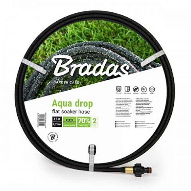 Шланг сочащийся с фитингами AQUA-DROP FLAT 1/2'' 15 м. Bradas WADF1/2015