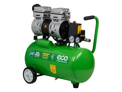 Компрессор ECO AE-25-OF1 (140 л/мин, 8 атм, коаксиальный, безмасляный, ресив. 24 л, 220 В, 0,8 кВт) AE-25-OF1