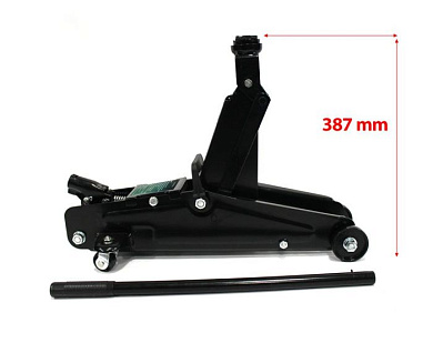 Домкрат подкатной гидравлический 2,5 т с резиновой накладкой, 135-387 мм в кейсе RockForce RF-TH22501 без фиксации в кейсе