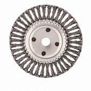 Щетка для УШМ,посадка 22,2 мм, плоская, крученая проволока 0,5 мм Сибртех