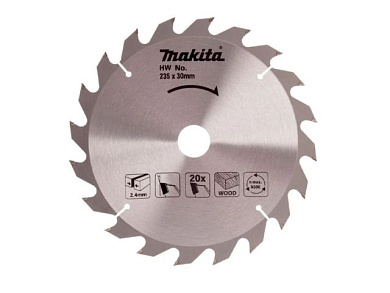 Диск пильный 235х30 мм 20 зуб. по дереву Makita D-81480