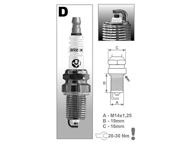 Свеча зажигания DR17YC BRISK 443221326410-A