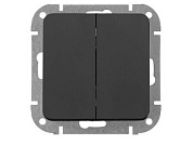 Выключатель 2 клав. проходной, скрытый, 10А карбон, Astrum, Bylectrica С(6+6) 10-3563 карбон