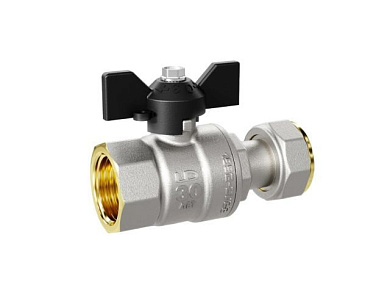 Кран шаровый с накидной гайкой 3/4" вн.-вн. бабочка, LD LD.47.346.20