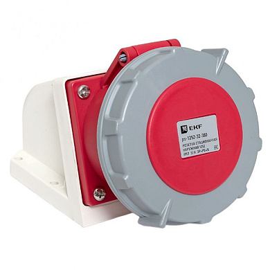 Розетка стационарная наружная 1252 3Р+РЕ+N 32А 380В IP67 EKF PROxima ps-1252-32-380